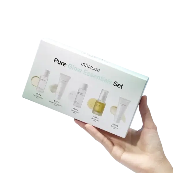 Mixsoon Pure Glow Set – Kit Skincare Coreano 5 Pasos Hidratante y Suave (5 Piezas)