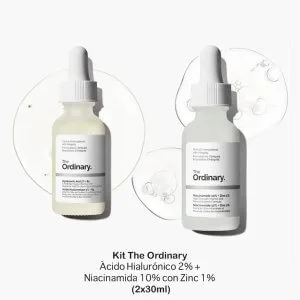 Kit The Ordinary Ácido Hialurónico + Niacinamida con Zinc (2x30ml) | Hidratación y Control de Grasa